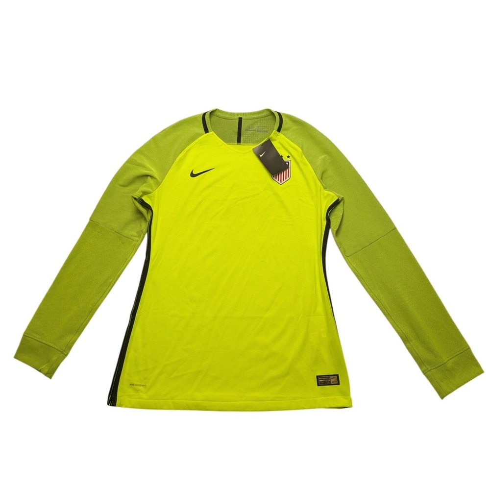 NWT Nike AeroSwift USA Soccer Jersey Women L Volt Yellow Goalkeeper 881819-702